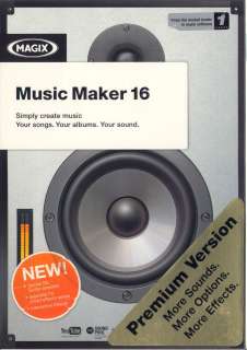 MAGIX Music Maker 16 Premium for PC/XP/VISTA/7 RETAIL SEALED BOX 