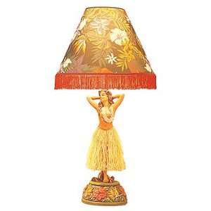  Vintage Style Poly Resin Iolani Color Hula Lamp   37 