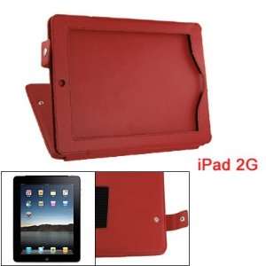   Gino Press Button Faux Leather Stand Case Red for iPad 2G: Electronics