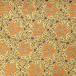  56 Wide Mariana Orange/Gold Fabric By The Yard: Arts 