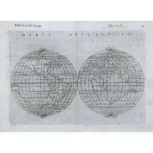  (World) Orbis Descriptio Map Mapmaker Ruscelli Published 