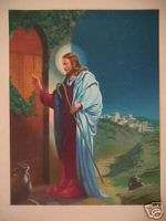 JESUS CHRIST AT THE DOOR   16 x 20 lithograph print  