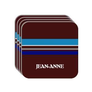 Personal Name Gift   JEAN ANNE Set of 4 Mini Mousepad Coasters (blue 