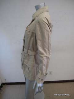 Vince Khaki Long Sleeve Short Trench Coat W/ Belt S  