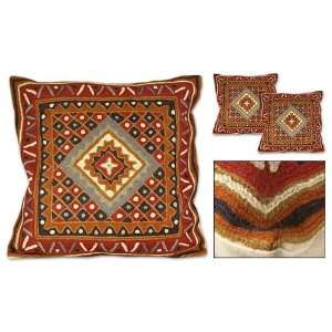  Wool cushion covers, Autumn Fantasy (pair)