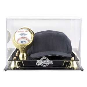   Acrylic Cap and Baseball Brewers Logo Display Case: Sports & Outdoors
