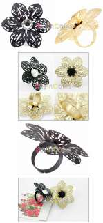 Fashion Exquisite Cute Hollow Out Six Lobe Flower Ring  