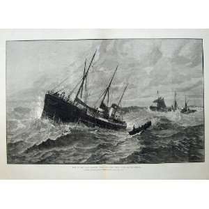  1881 Clan Macduff Ship Boat Upupa Stormy Sea Fine Art 