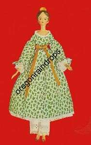 Antique Jointed Wood Doll & Clothes Pattern  