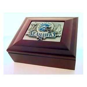  NFL Seattle Seahawks Wood Collectors Box with Logo: Sports 