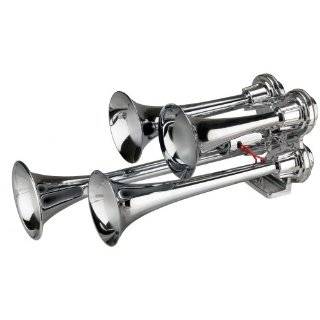   Chrome Metal Four Trumpet Air Horn   Requires An On Board Air