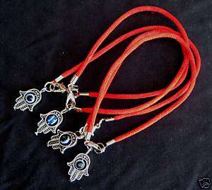 Kabbalah 4 lot Red Satin Bracelet Silver color (Hamsa)  