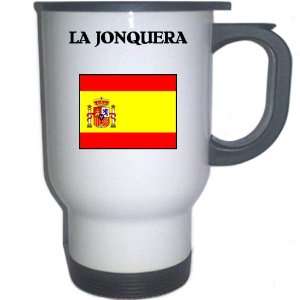  Spain (Espana)   LA JONQUERA White Stainless Steel Mug 