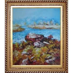  Limpid Water In Autumn Oil Painting, with Exquisite Dark 