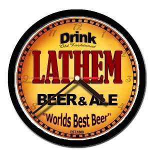  LATHEM beer and ale cerveza wall clock 