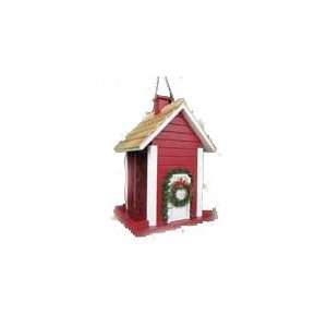  Home Bazaar Inc Christmas Cottage Birdfeeder Red Patio 