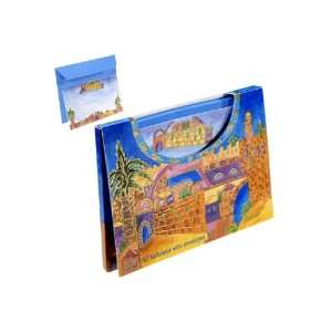 Large Note Cards and Envelopes with a Painted Scene of Jerusalem by 