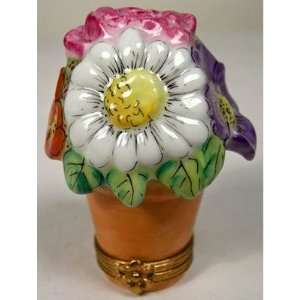  Limoges Hand Painted Flowers in A Pot