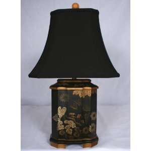  Black Lacquered Asian Inspired Table Lamp: Home 