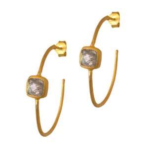    SKU Jewelry Gold Plated Earrings with Labradorite Stone: Jewelry