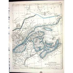  Lowry Antique Map 1853 Canada New Brunswick Nova Scotia 