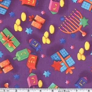  45 Wide Hallmark Chanukah Presents Purple Fabric By The 