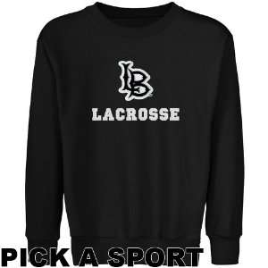   Youth Custom Sport Logo Applique Crew Neck Fleece Sweatshirt   Black