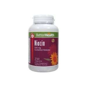  Better Health Niacin Time Released 250 Tablets 500 MG 