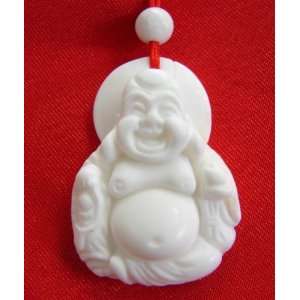  White Jade Gemstone Laughing Buddha Necklace Everything 