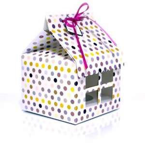  Haute Boxed Polka Dot House Cupcake Box