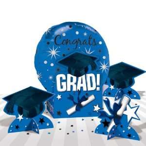   Congrats Grad Blue Graduation Balloon Centerpiece 