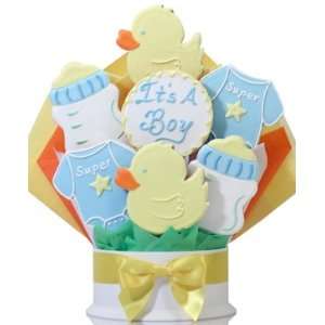  New Baby Boy Decorated Cookies Gift: Baby