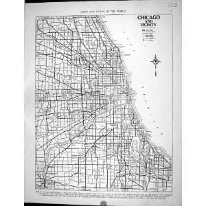   1936 Map Chicago America Michigan Avenue Illinois