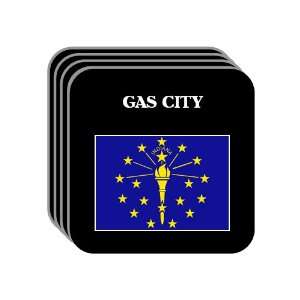 US State Flag   GAS CITY, Indiana (IN) Set of 4 Mini Mousepad Coasters
