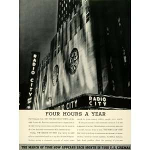  1936 Ad March Time Radio City Newsreel Movie Theaters 