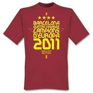 Barcelona 2011 European Champions Tee   Maroon  Sports 