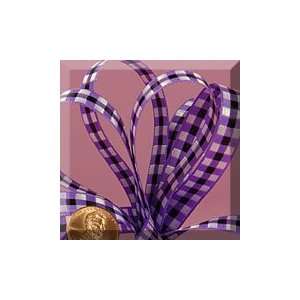   25yd Purple Rebecca Checkered Fabric Ribbon