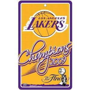 Los Angeles Lakers 2009 NBA Champions Gold 7.25 x 12 Plastic Champs 