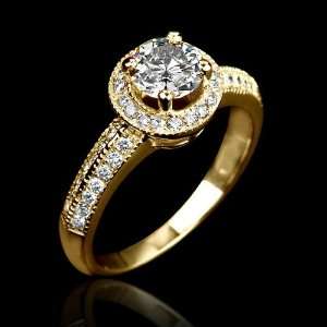   CT CERTIFIED REAL DIAMOND PROMISE RING 14K Y GOLD YG: Jewelry