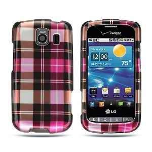 LG Vortex VS660 (Verizon) Hot Pink Checker Premium Design Phone 