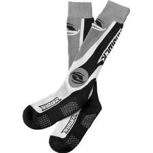 Answer Thick Knee High Moto Socks , Color Black/Gray, Size Sm Md 