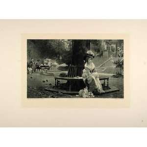 1893 Photogravure Gamblers Wife Gambling Marcus Stone   Original 