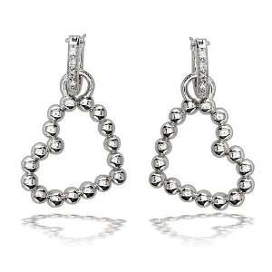   Beaded Diamond Heart Earrings, 0.20CT: Sziro Jewelry Designs: Jewelry
