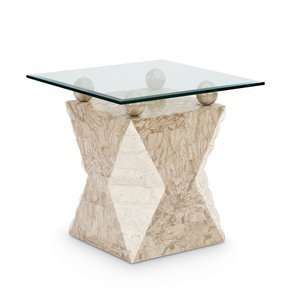   Magnussen Home T1833 01 Vertex Square End Table, Stone