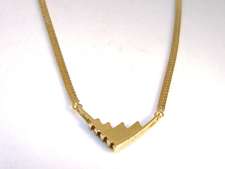 14K Yellow Gold 13 Diamond .25TDW V Shaped 16 Necklace  