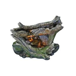   Stone and Wood Lighted Outdoor Water Fountain: Patio, Lawn & Garden