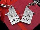 SW198 2PCS I Love You Heart Couple Key Chains Ring  