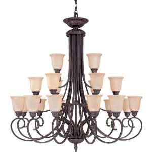 Nuvo 60/1764 3 Tier 21 Light Chandelier with Vintage Champagne Glass