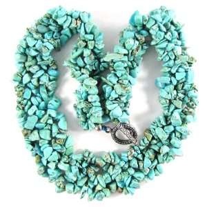  Natural blue turquoise chip bead necklace 18 Home 