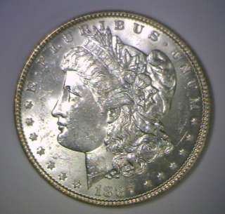 1887 Morgan Silver Dollar ~ BU Brilliant Uncirculated UNC ~ White 